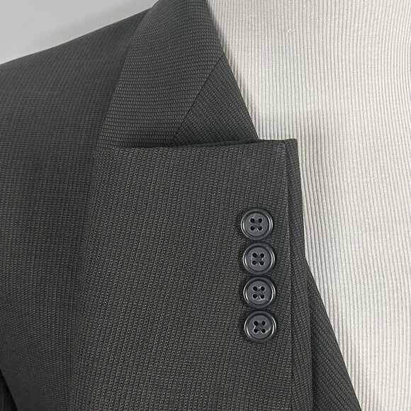 Hart Schaffner Marx 44R Vintage Sport Coat Brown Knit 100% Wool Three Button - Picture 5 of 8